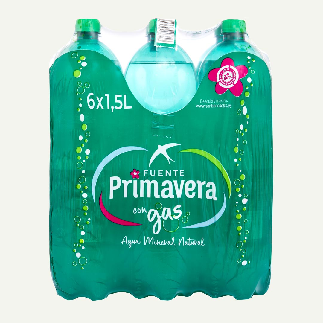 AGUA FUENTE PRIMAVERA CON GAS PET 1,5L P-6