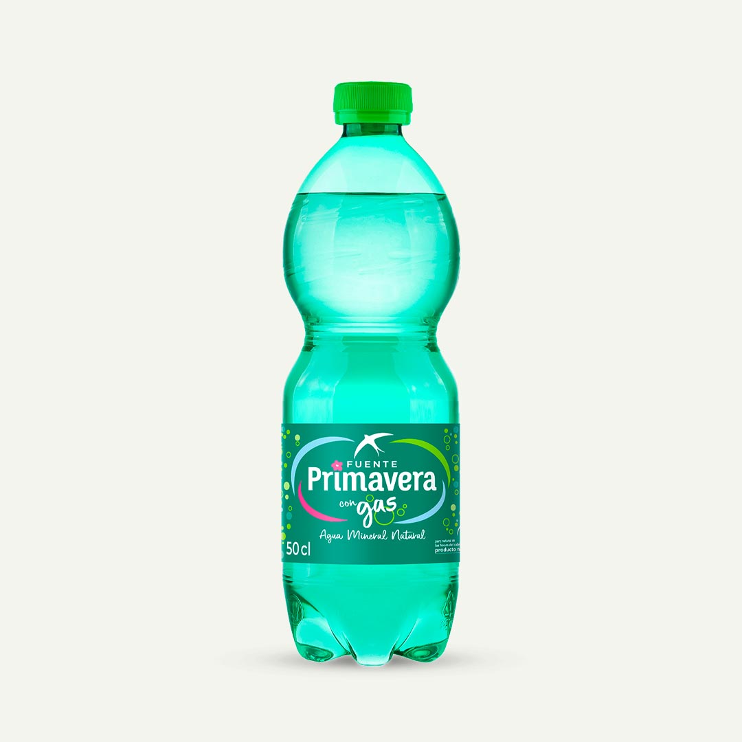 AGUA  FUENTE PRIMAVERA CON GAS PET 50CL