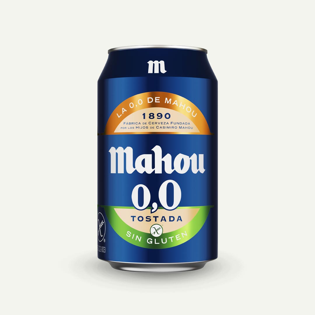 CERVEZA S/GLU TOSTADA0,0 MAHOU LATA 33CL