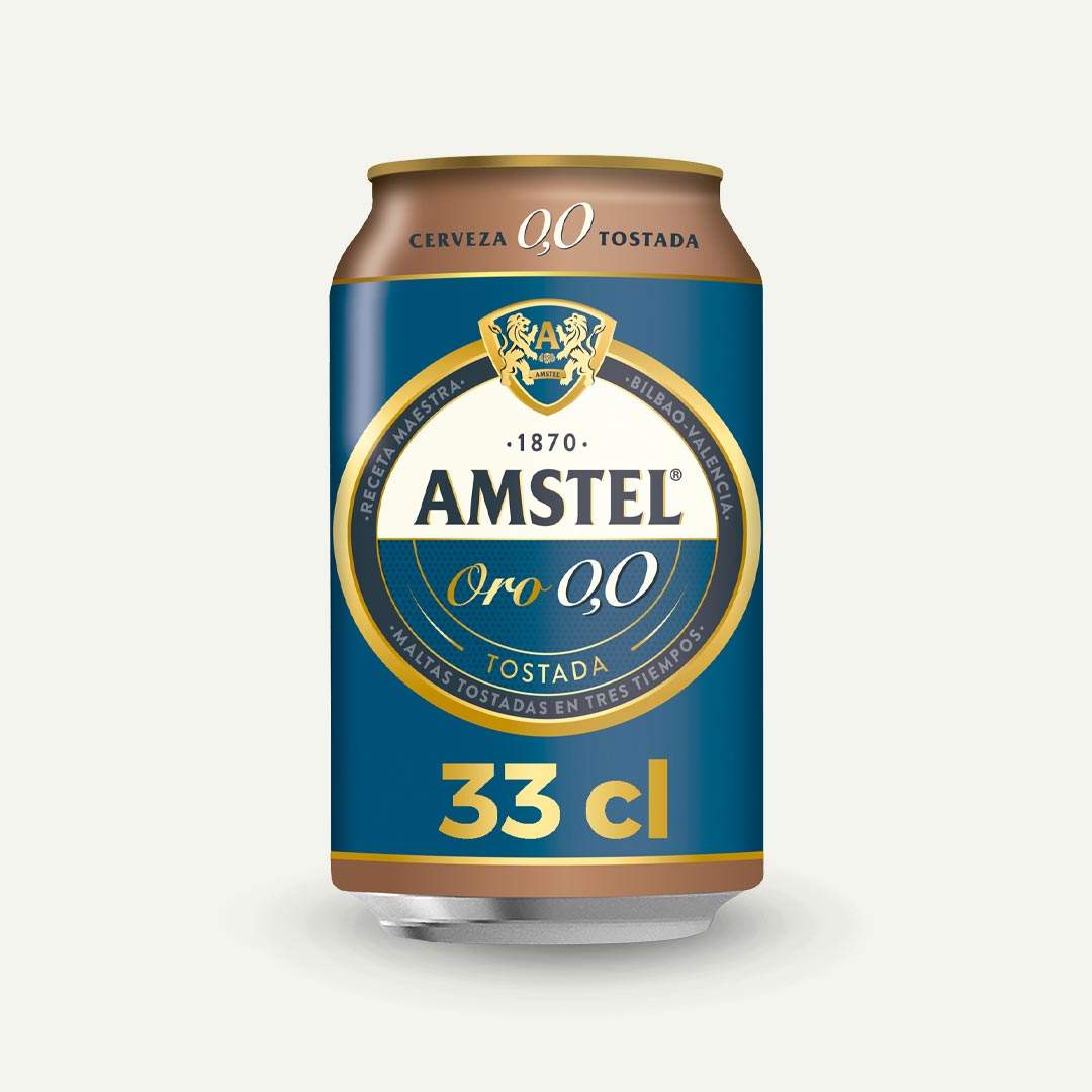 CERVEZA  0,0 AMSTEL ORO TOSTADA LATA33CL