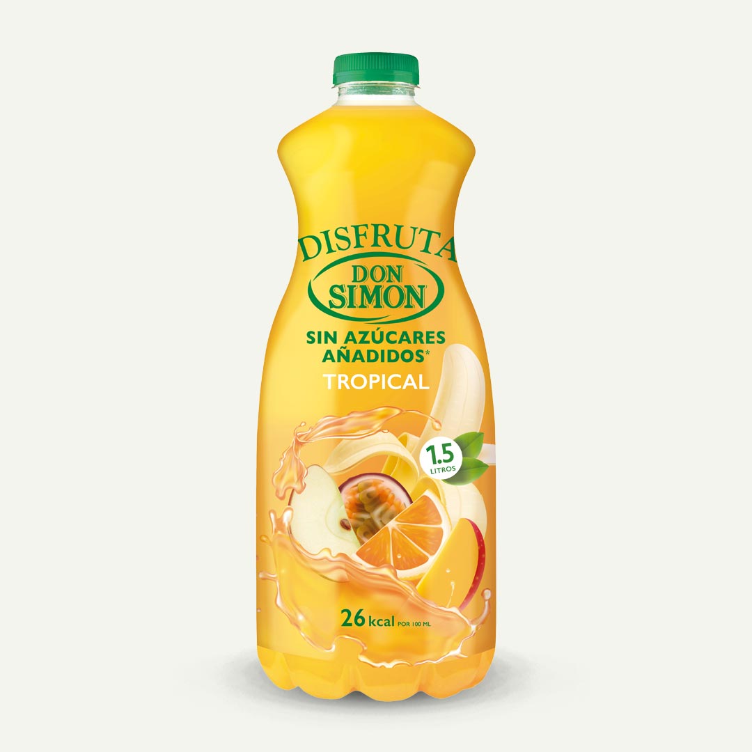 BEBIDA ZUMO SIN AZUCAR TROPICAL DON SIMON 1.5L