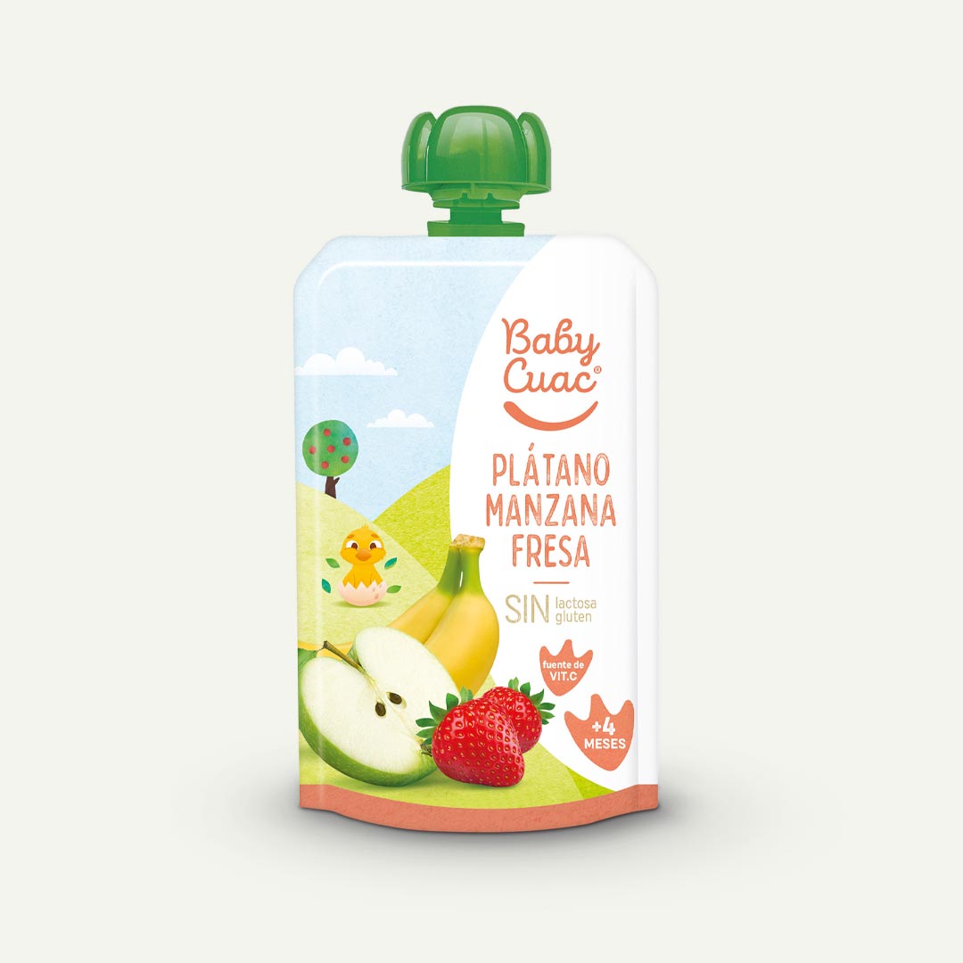 YOGUR PLATANO-MANZANA-FRESA BABY CUAC 120G