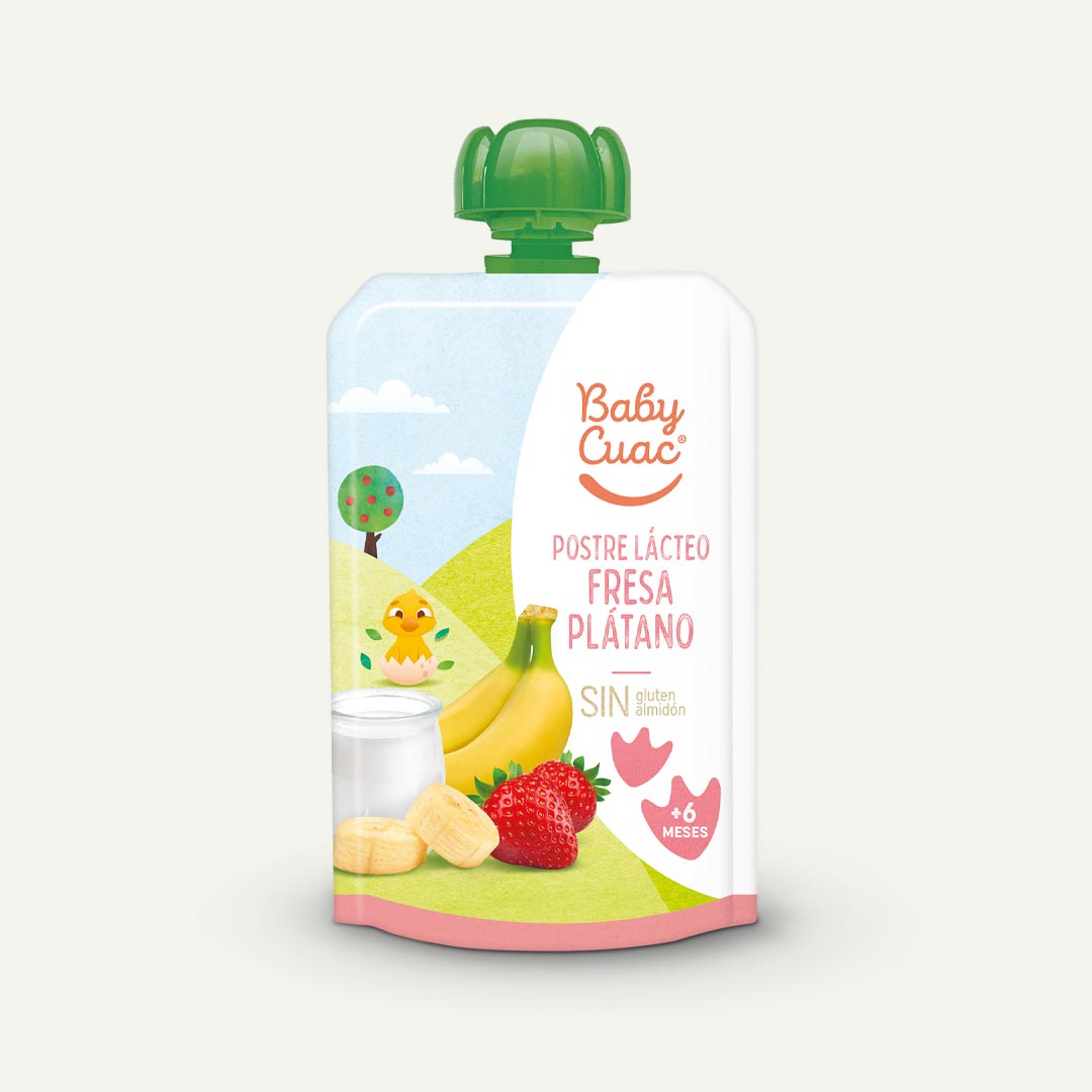 YOGUR FRESA PLATANO BABY CUAC 100G