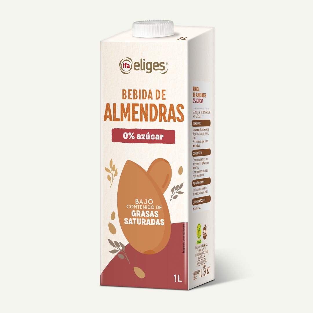 BEBIDA DE ALMENDRAS SIN AZÚCAR IFA-ELIGES 1L