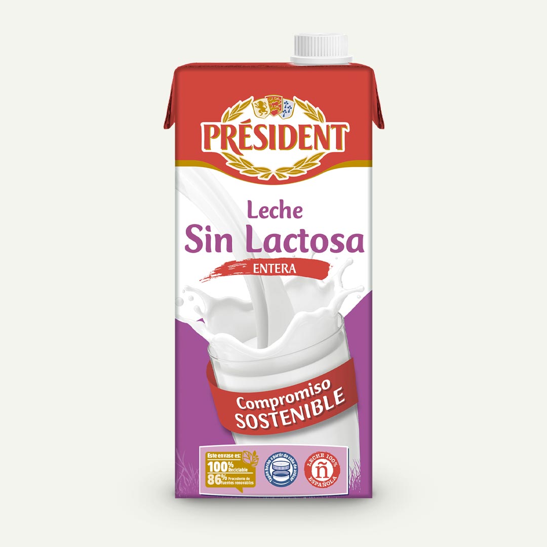 LECHE ENTERA SIN LACTOSA PRESIDENT 1L