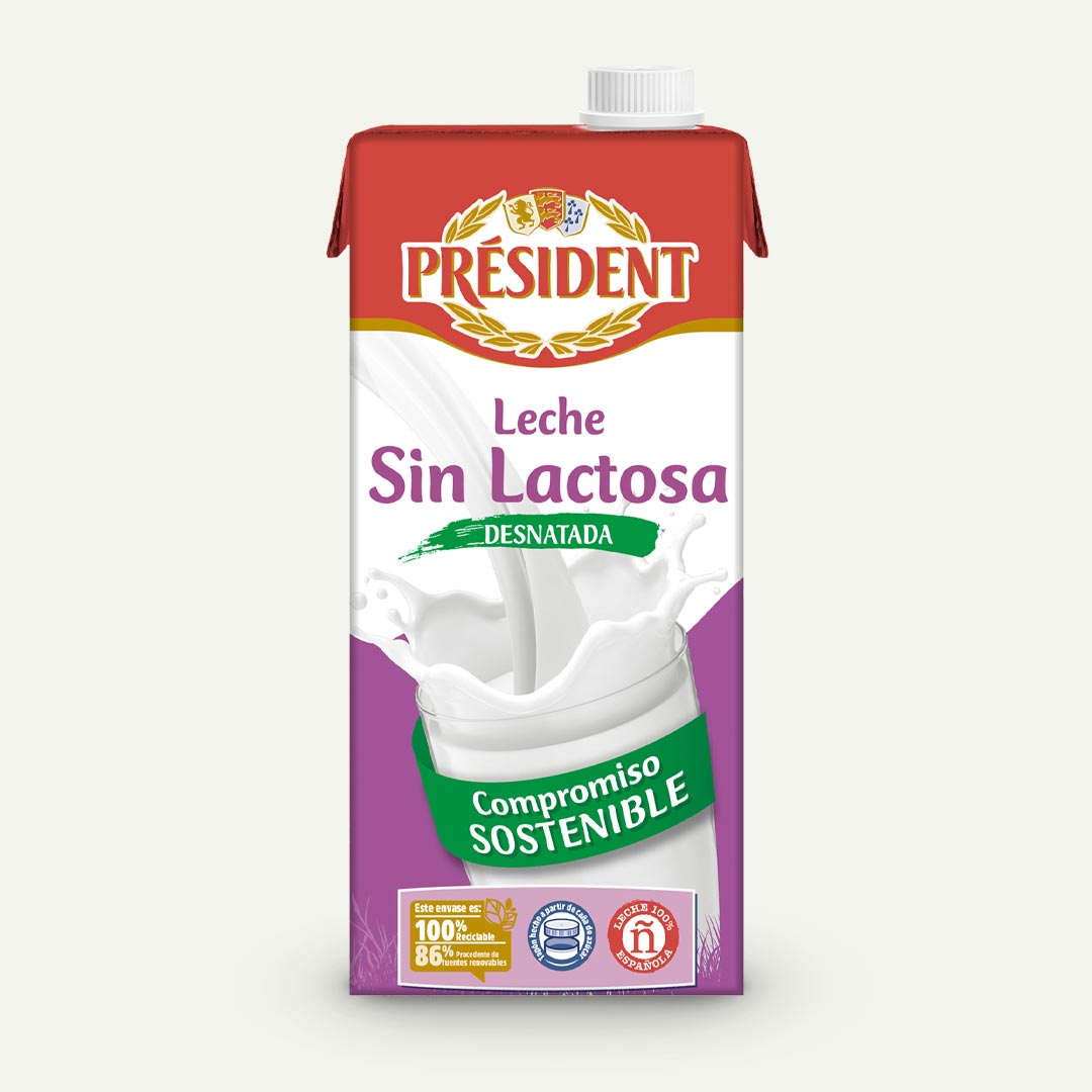 LECHE DESNATADA SIN LACTOSA PRESIDENT 1L