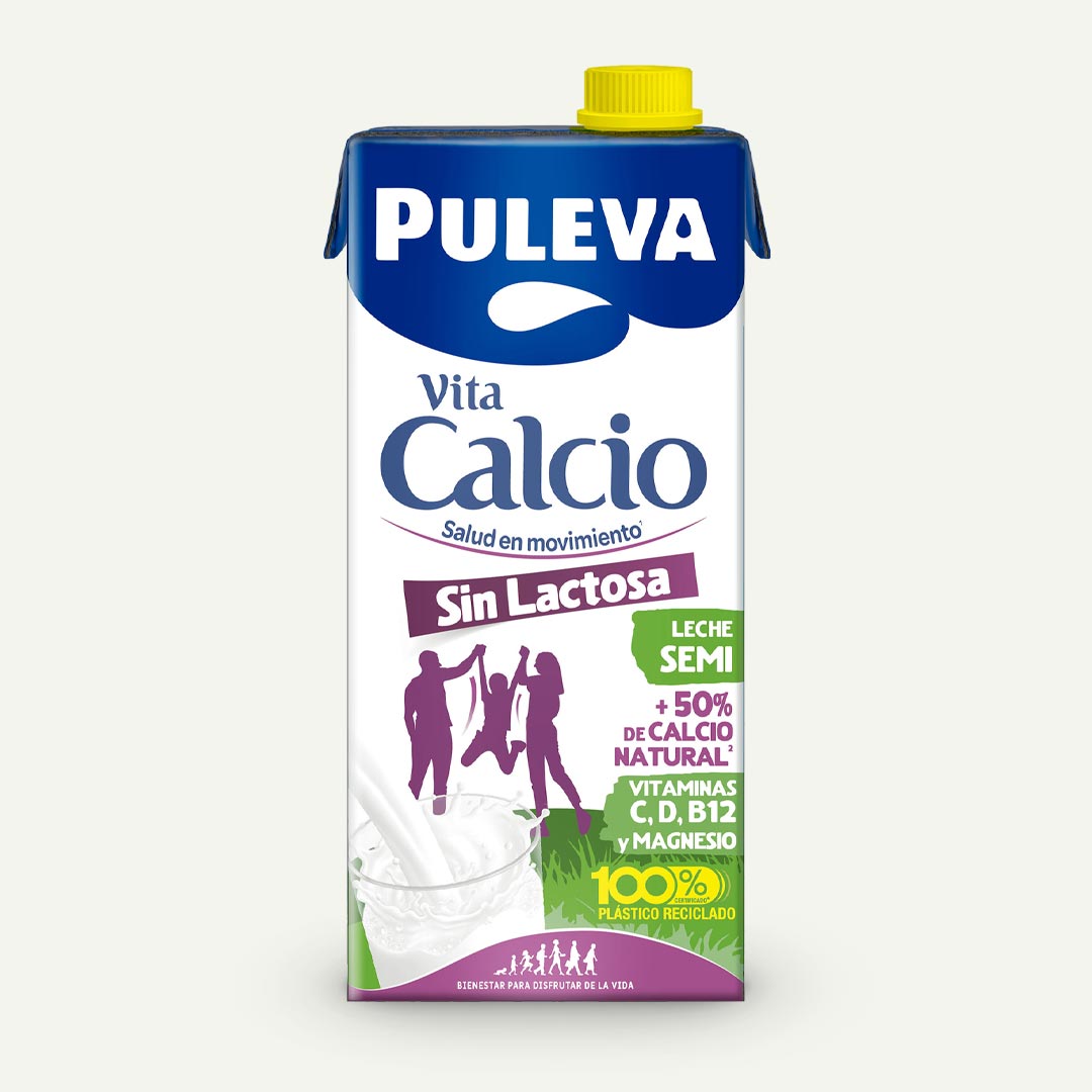 LECHE S/LACTOSA SEMIDESNATADA PULEVA VITACALCIO 1L
