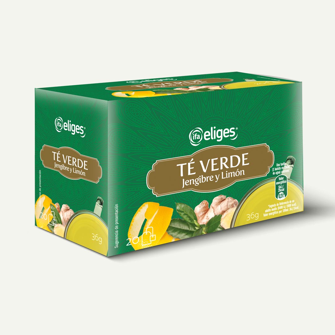 TÉ VERDE JENGIBRE Y LIMÓN IFA-ELIGES 20 SOBRES