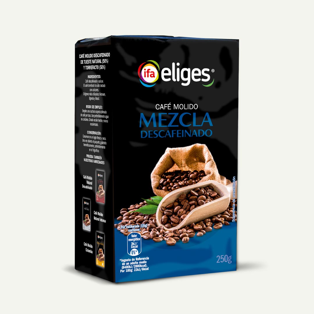 CAFÉ MOLIDO MEZCLA DESCAFEINADO BLEND 40/60 IFA-ELIGES 250G