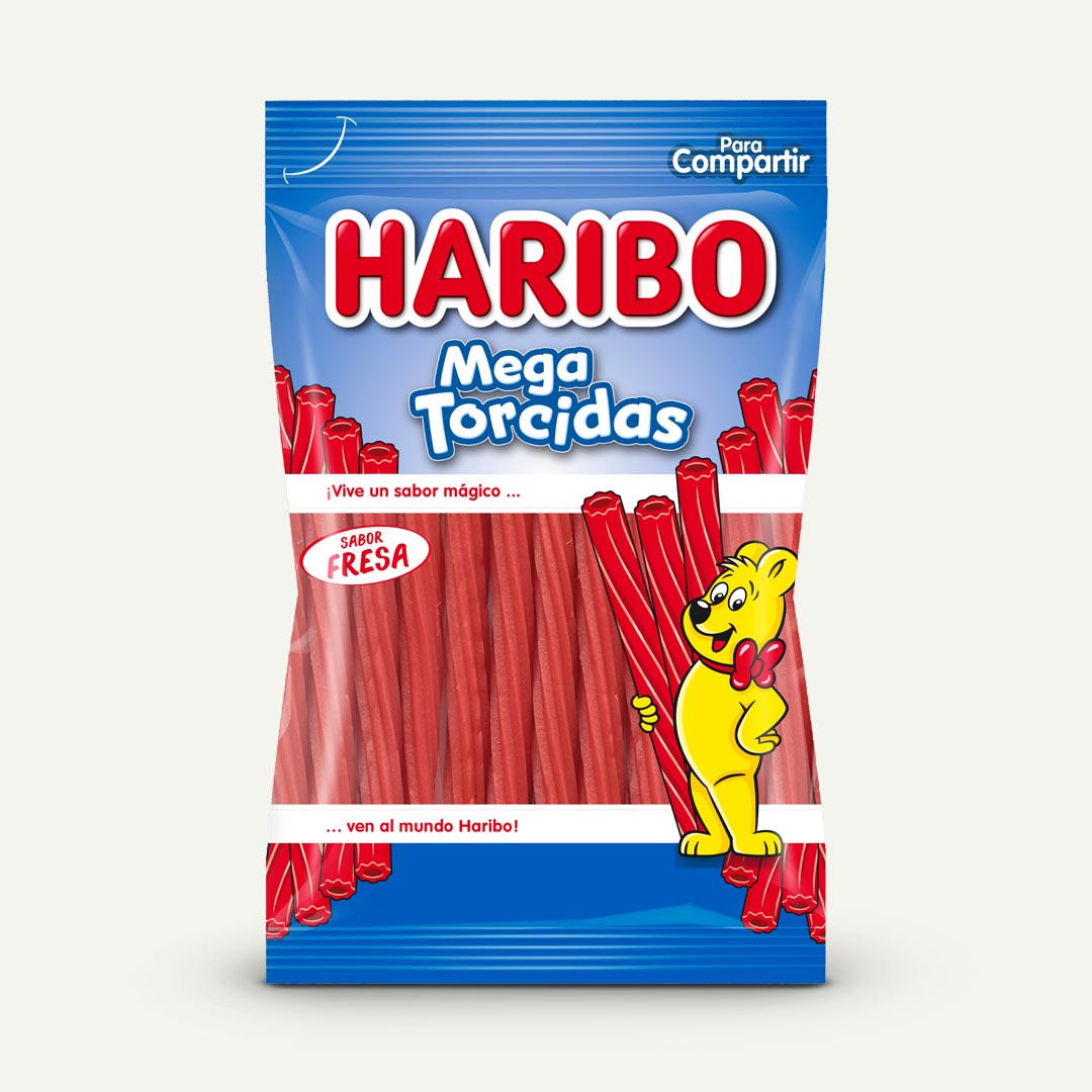 MEGA TORCIDAS FRESA HARIBO 160G