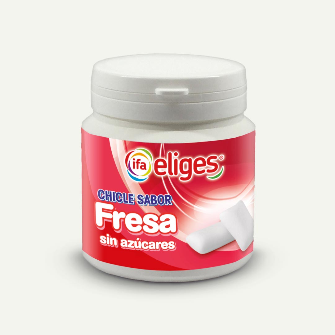 CHICLE SABOR FRESA IFA-ELIGES SIN AZÚCAR BOTE 100G