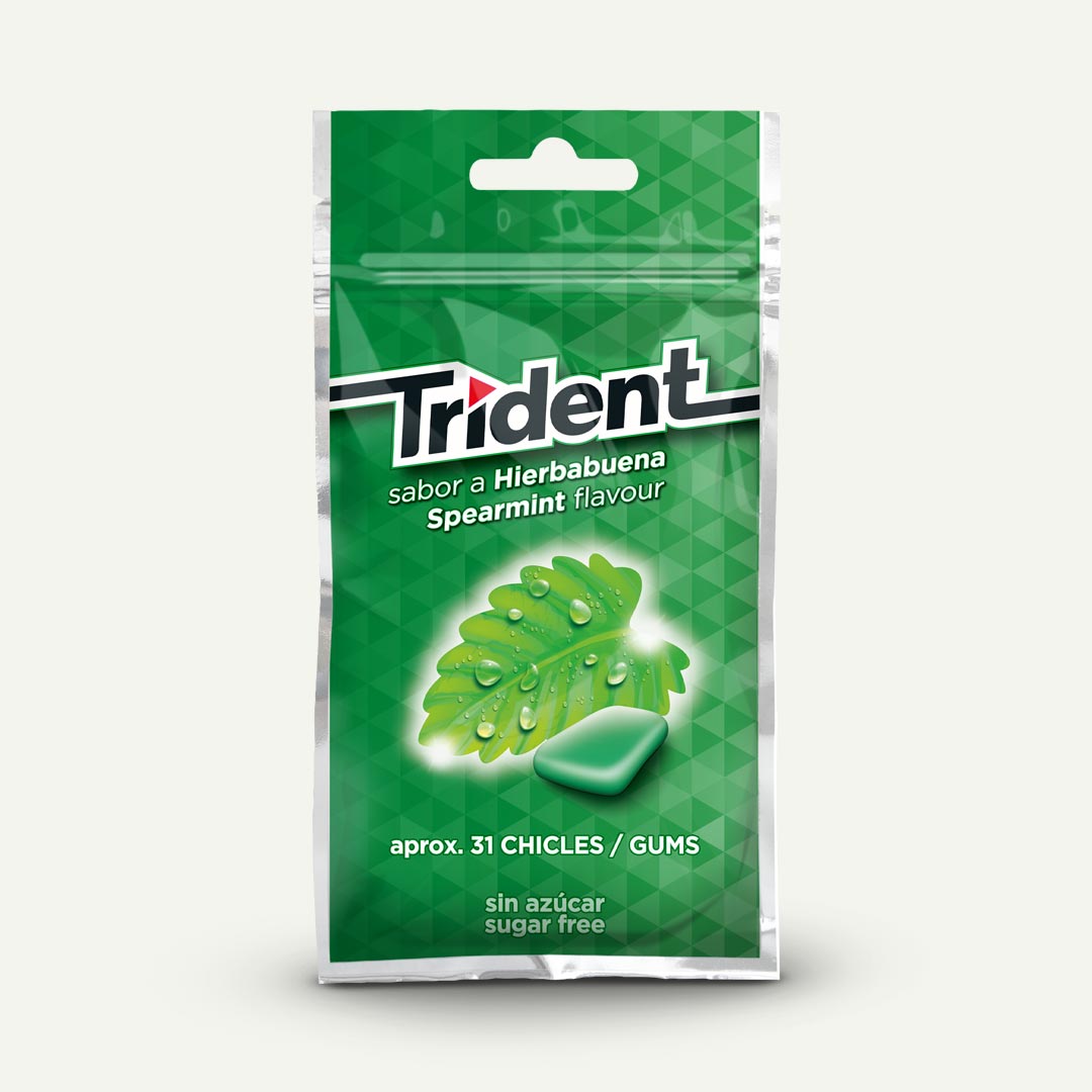 CHICLES SABOR HIERBABUENA SIN AZUCAR TRIDENT 43,5G