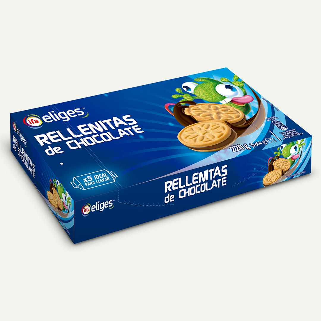 GALLETA MINI RELLENA DE CHOCOLATE IFA ELIGES 220G