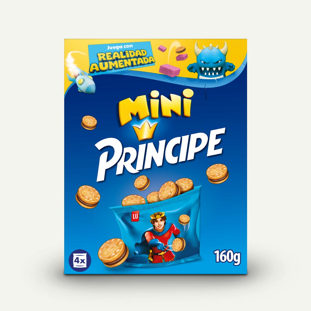 GALLETA MINI RELLENA CHOCOLATE PRINCIPE 40G 4 BOLSITAS