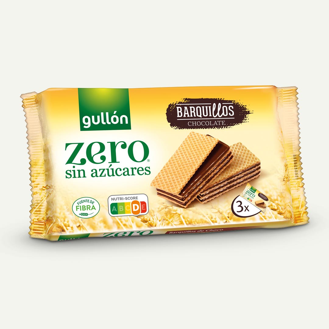 GALLETA BARQUILLO CHOCOLATE SIN AZUCARES GULLON ZERO 180G