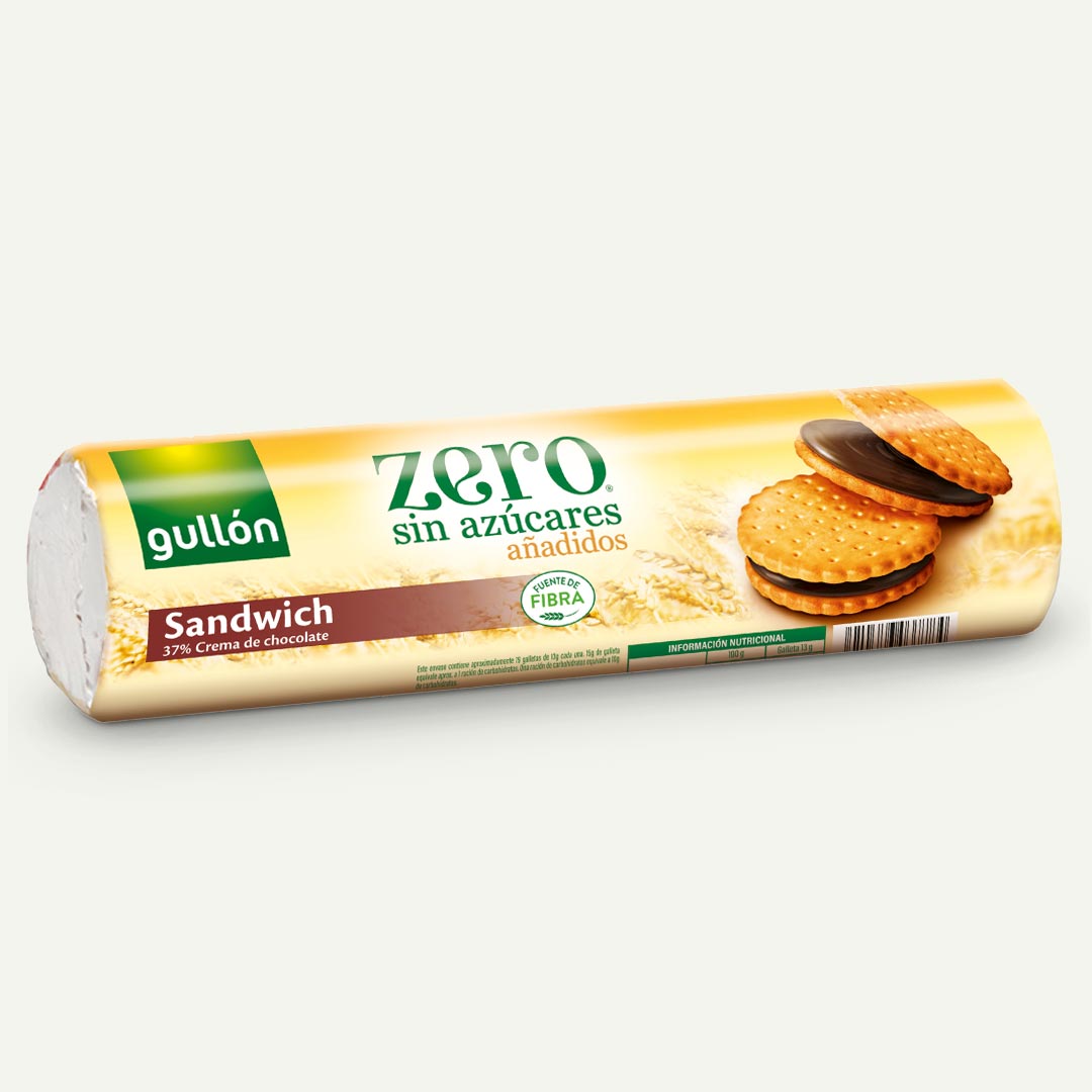 GALLETA SANDWICH 37% CREMA CHOCO SIN AZUCARES GULLON ZERO 250G