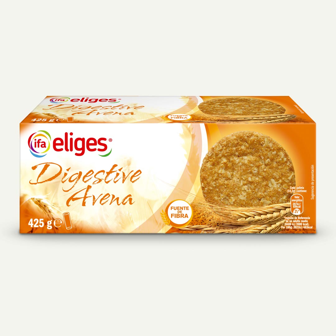 GALLETA DIGESTIVE AVENA FUENTE DE FIBRA IFA ELIGES 425G