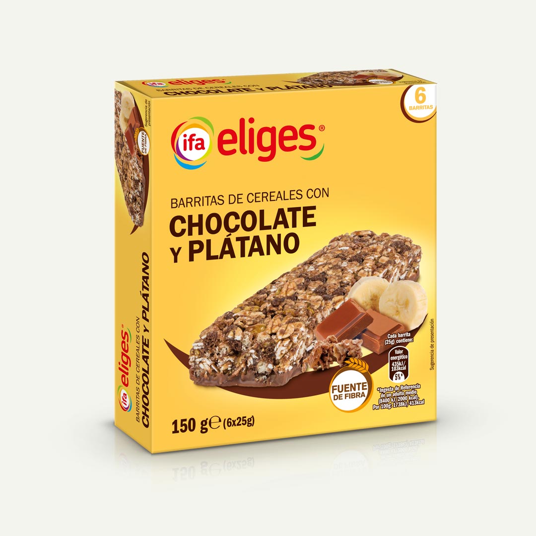 BARRITAS CEREALES CHOCO-PLATANO IFA ELIGES 25G 6U