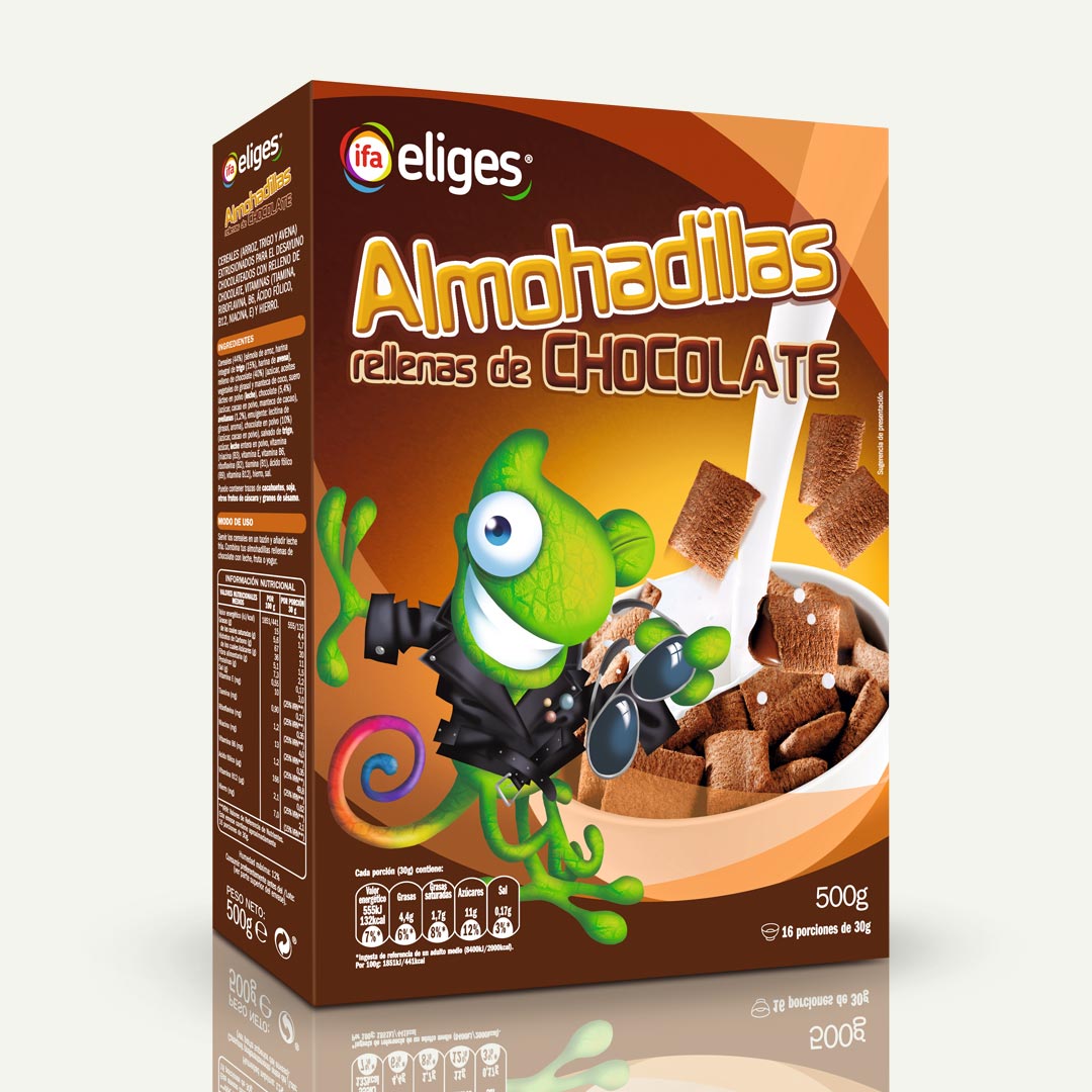 CEREALES ALMOHADILLAS RELLENAS DE CHOCO IFA ELIGES 500G