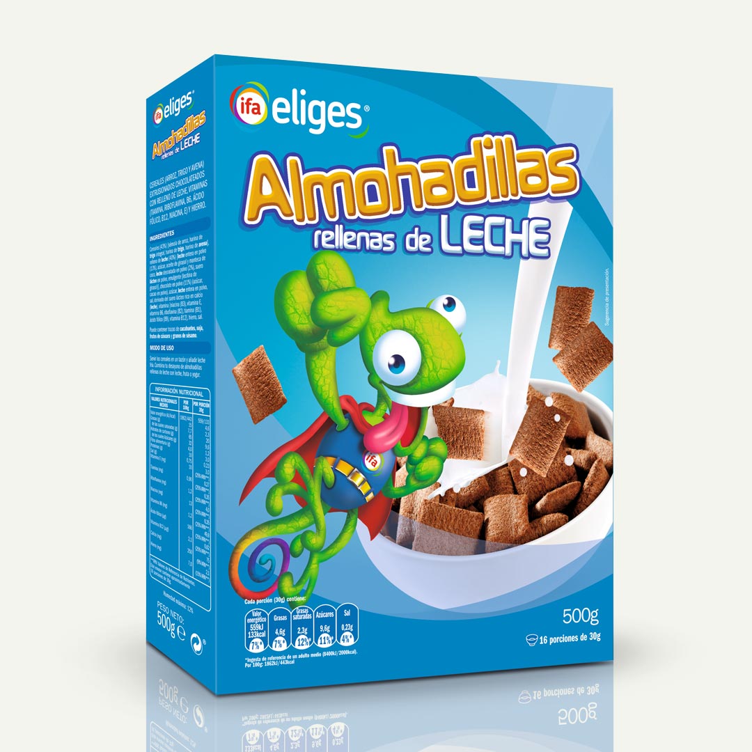 CEREALES ALMOHADILLAS RELLENAS DE LECHE IFA ELIGES 500G