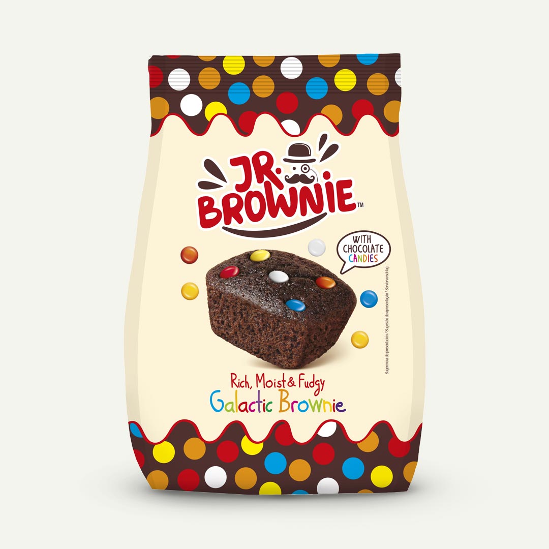 BROWNIE CON GRAGEAS DE COLORES JR.BROWNIE 200G