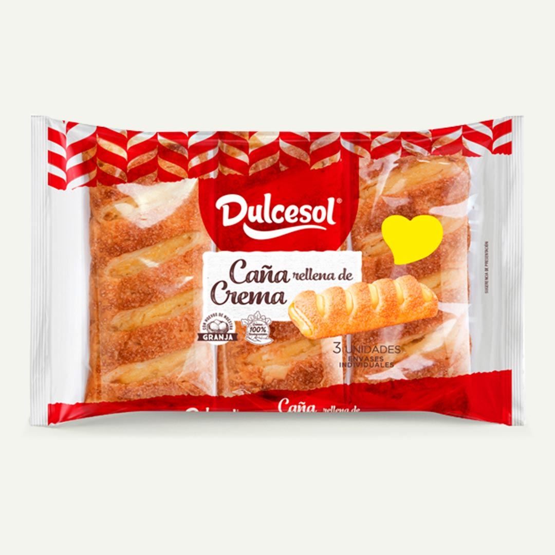 CAÑA RELLENA DE CREMA 1€ DULCESOL 50G 3U