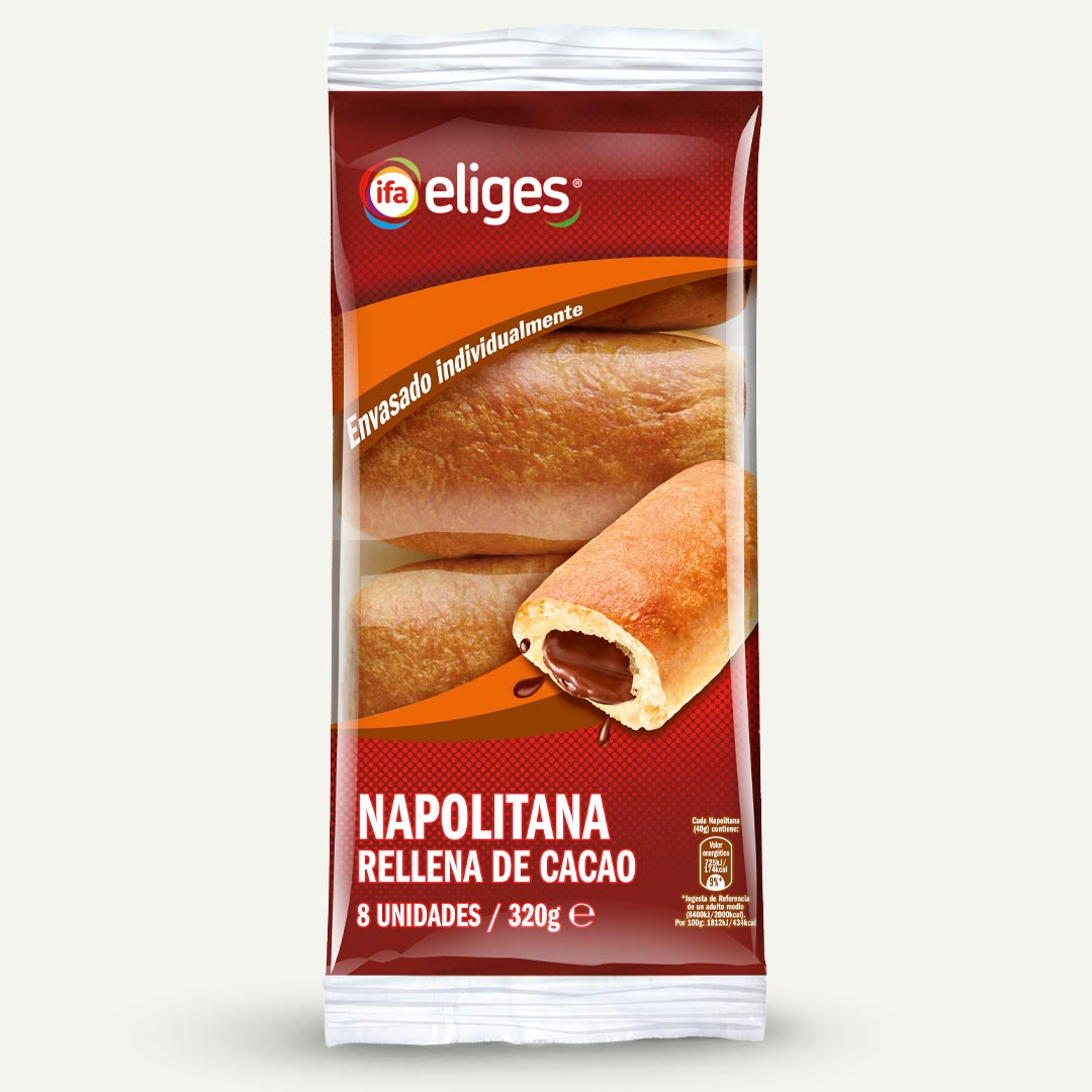 NAPOLITANA RELLENA DE CACAO IFA ELIGES 320G 8U