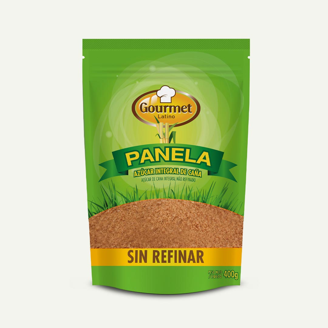 PANELA SIN REFINAR AZUCAR INTEGRAL DE CAÑA GOURMET LATINO 400G