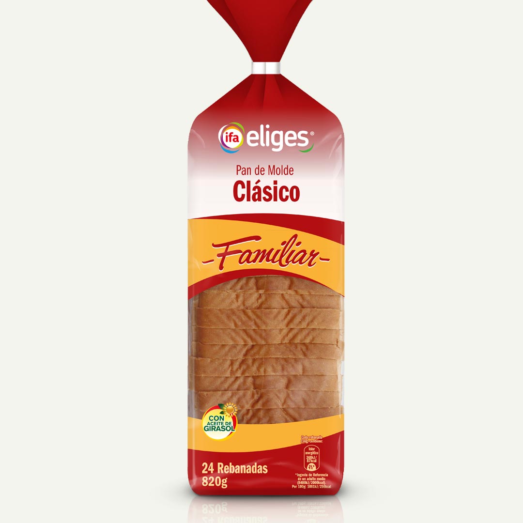 PAN MOLDE CLÁSICO FAMILIAR IFA-ELIGES 820G 24 REBANADAS