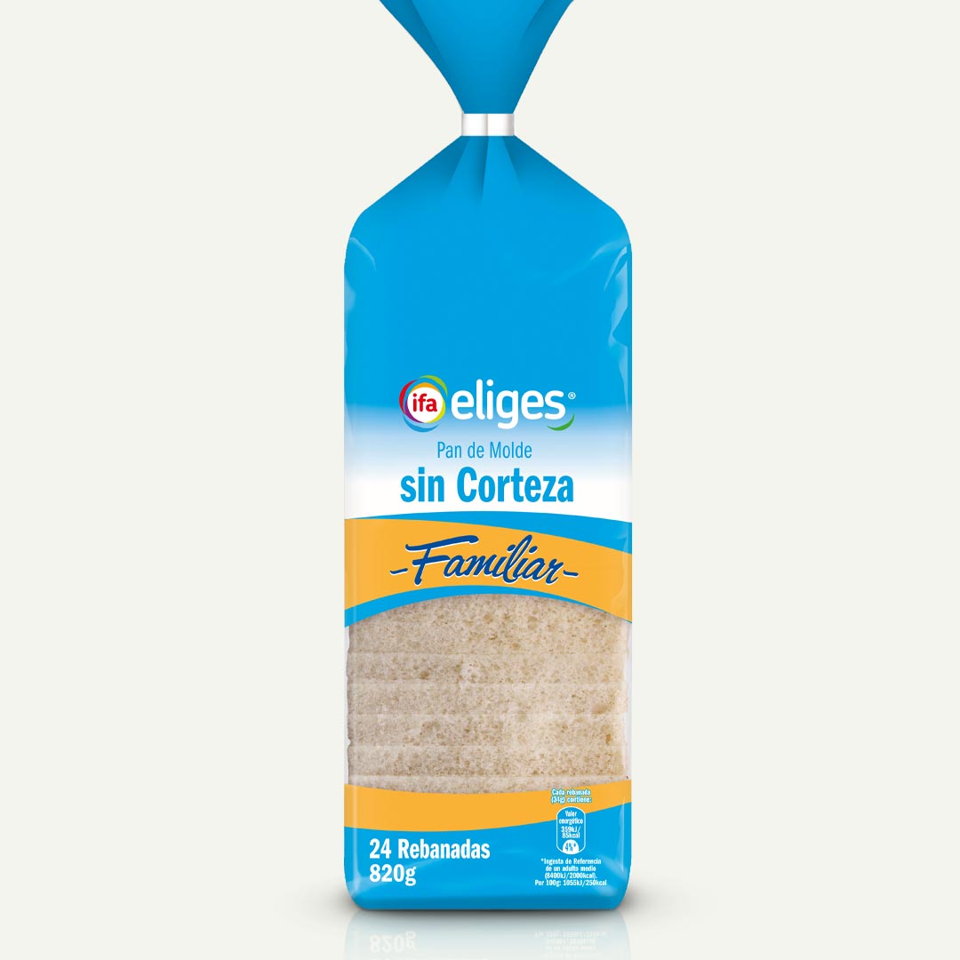 PAN DE MOLDE SIN CORTEZA IFA-ELIGES 820G 24 REBANADAS