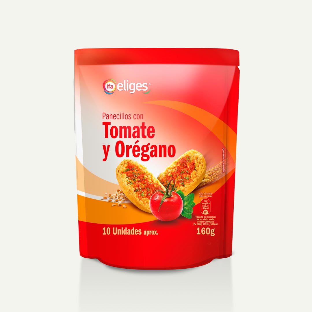 PANECILLOS CON TOMATE Y ORÉGANO IFA-ELIGES 160G 10U APROX.