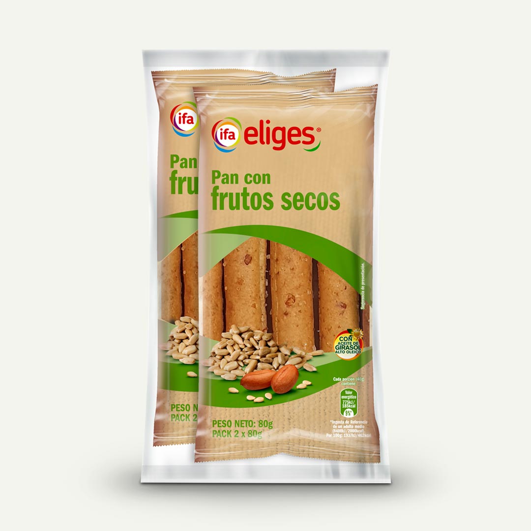 PAN CON FRUTOS SECOS IFA-ELIGES P-2 80G