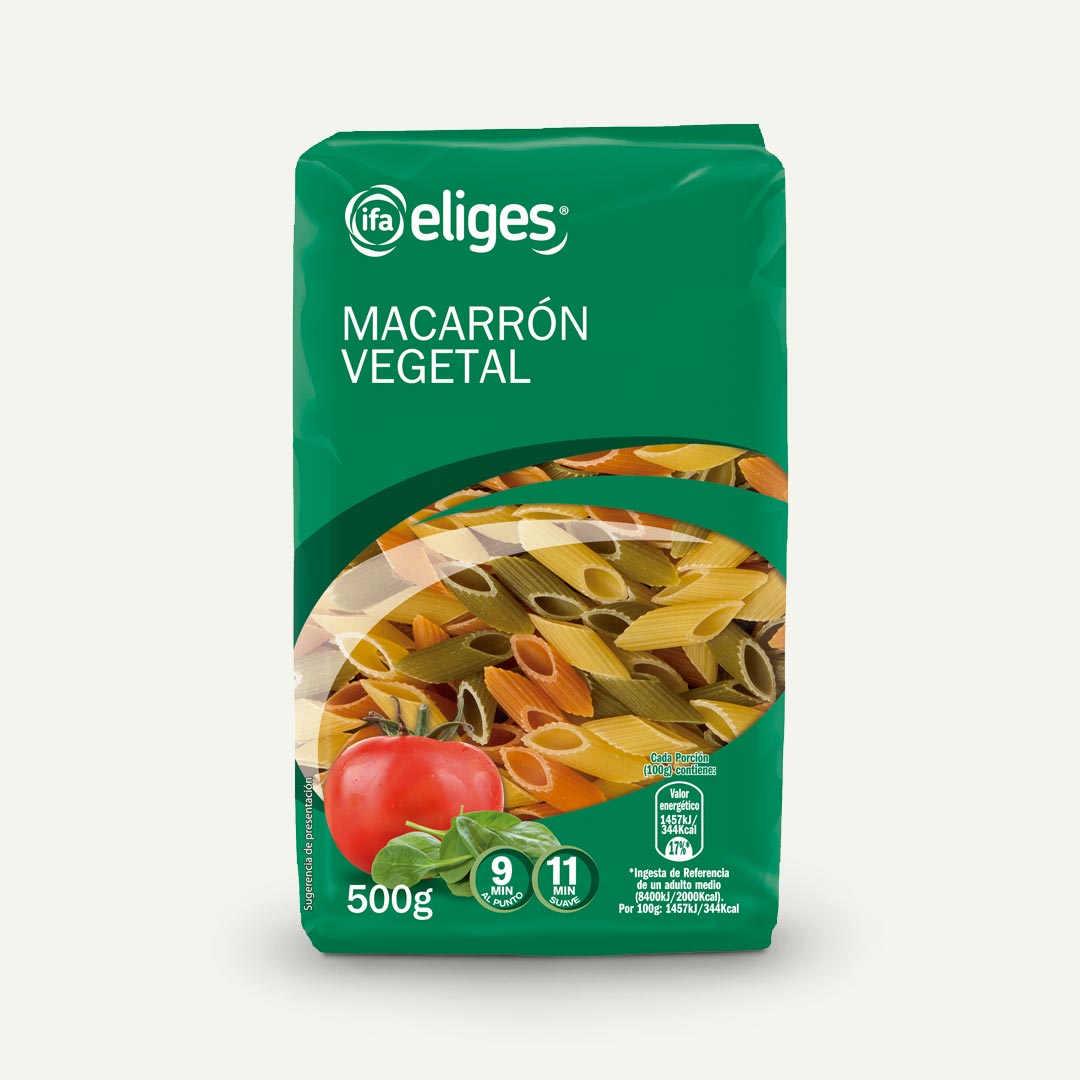 MACARRÓN PASTA VEGETAL IFA-ELIGES 500G