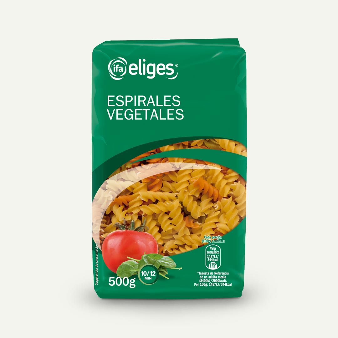 ESPIRALES PASTA VEGETAL IFA-ELIGES 500G