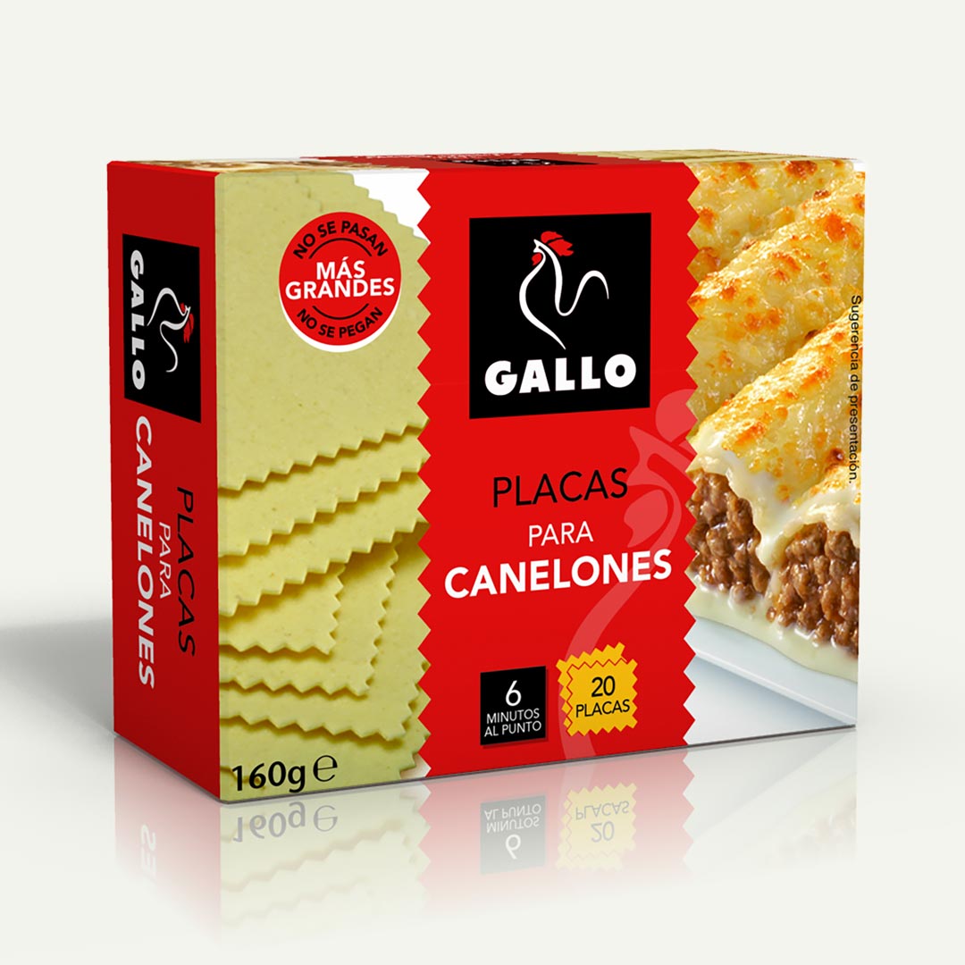 PLACAS PARA CANELONES GALLO 160G 20U