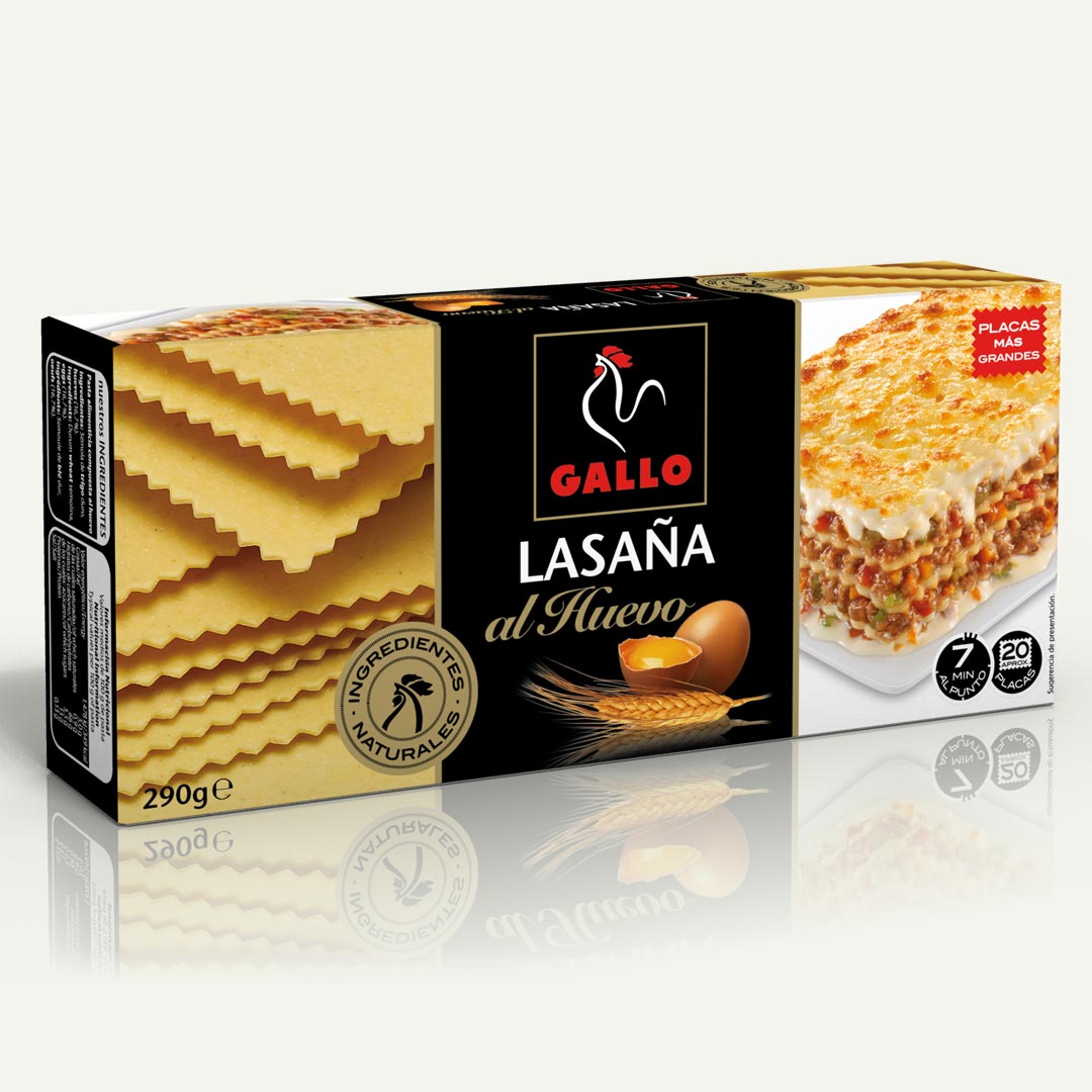 PLACAS LASAÑA GALLO 290G 20U