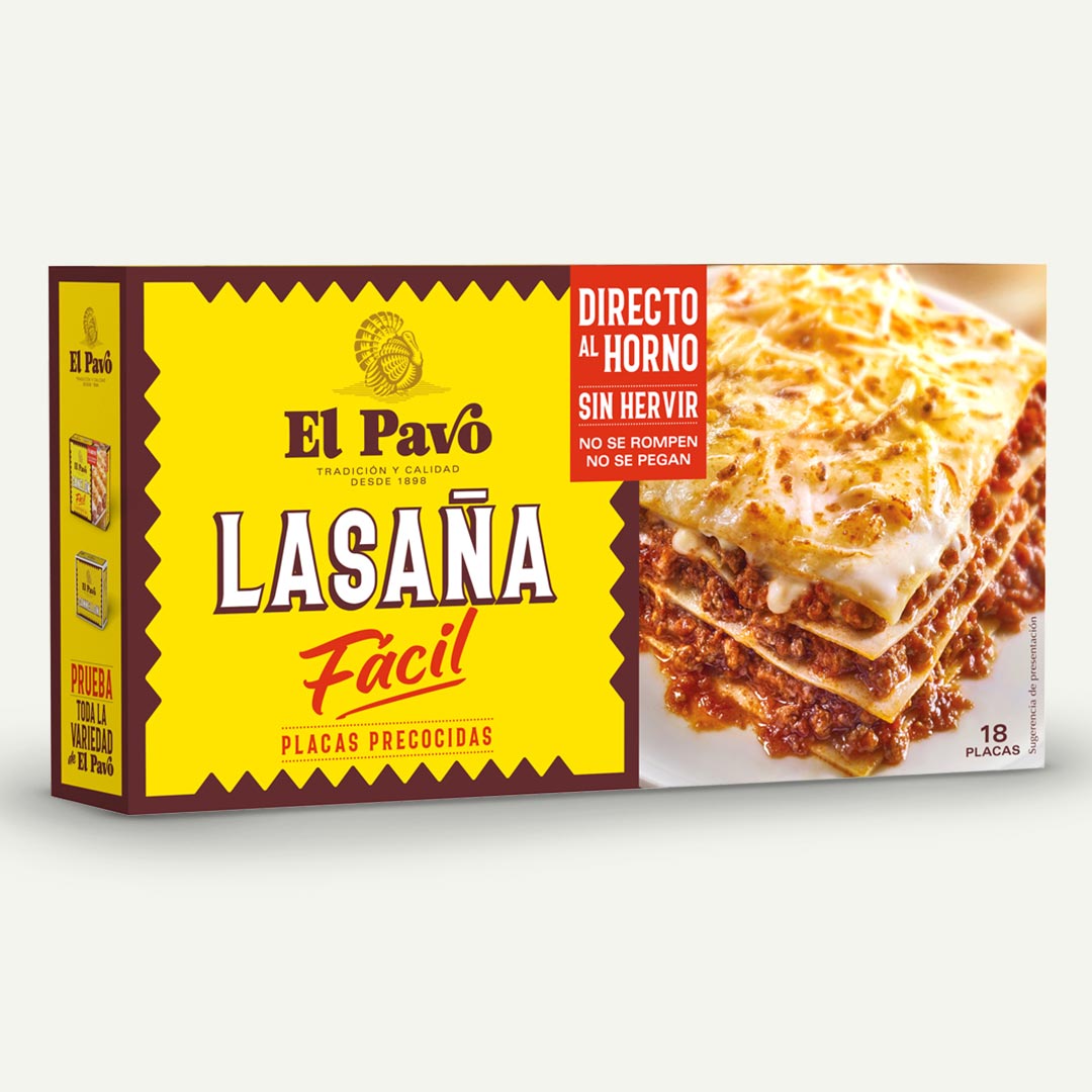 PLACAS PRECOCINADAS LASAÑA EL PAVO 200G 18U