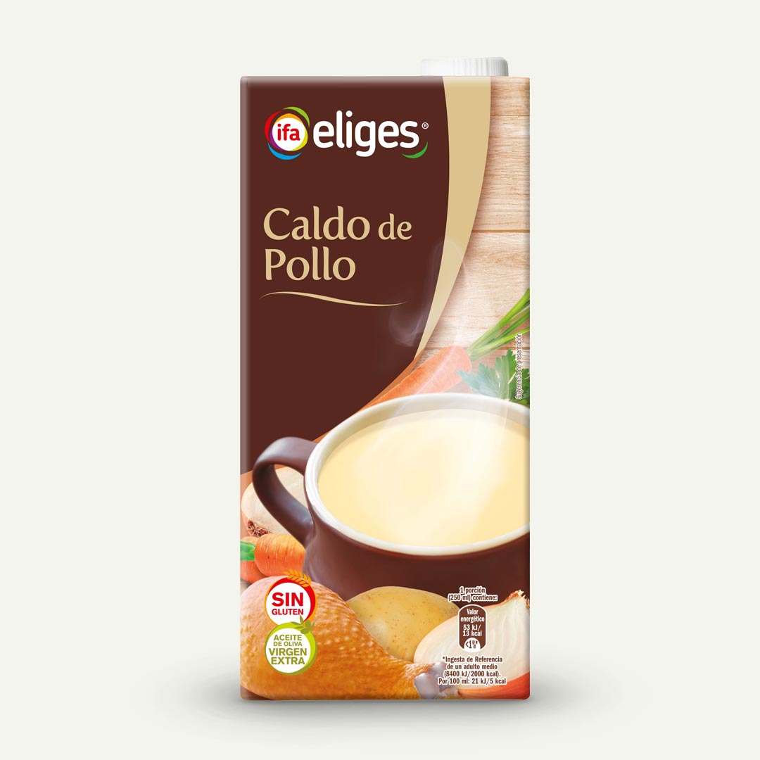 CALDO DE POLLO ACEITE OLIVA VIRGEN EXTRA IFA-ELIGES 1L