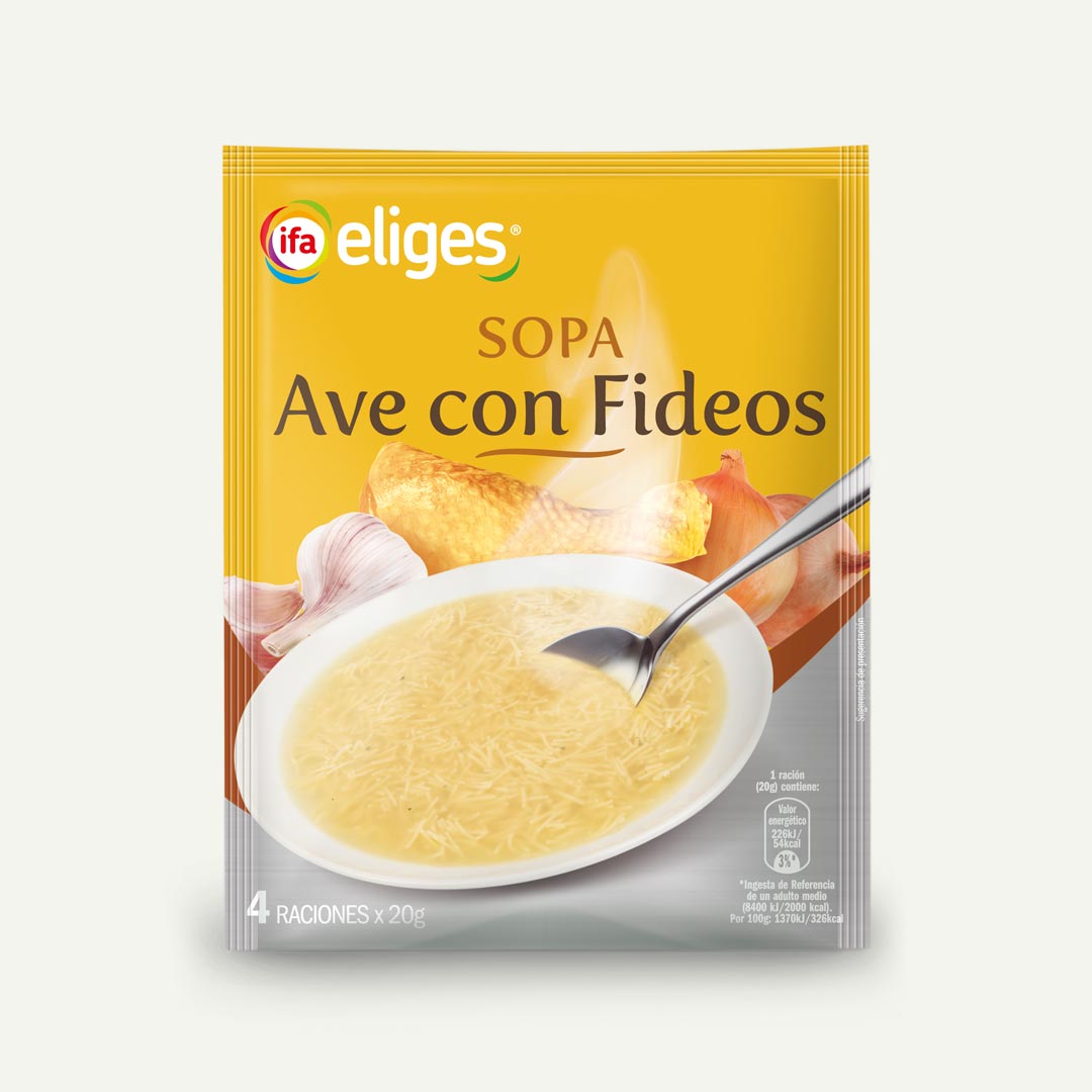 SOPA DE AVE CON FIDEOS IFA-ELIGES SOBRE 80G