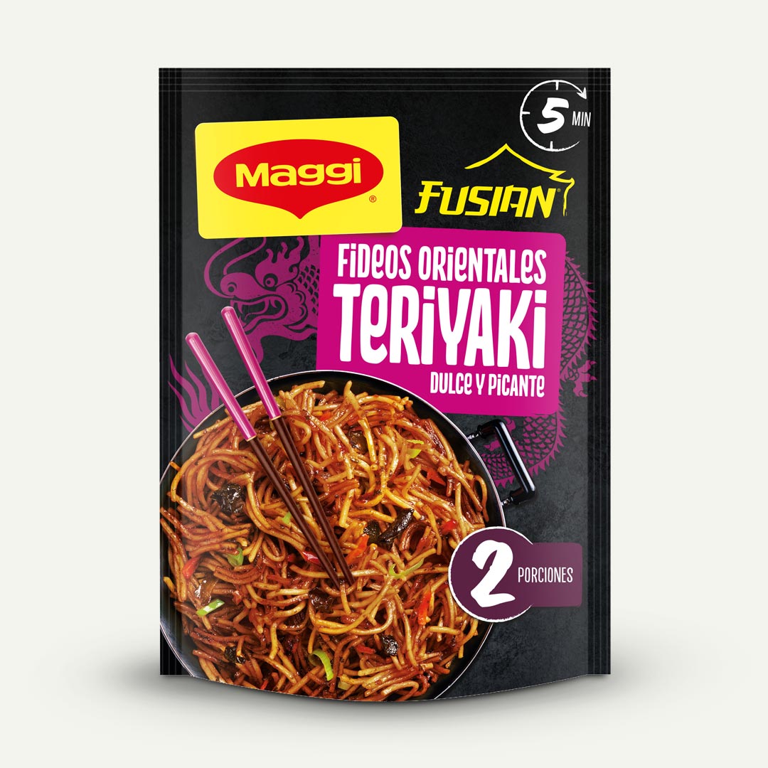 FIDEOS ORIENTAL TERIYAKI 5´LISTO 2 RACIONES MAGGI 130G