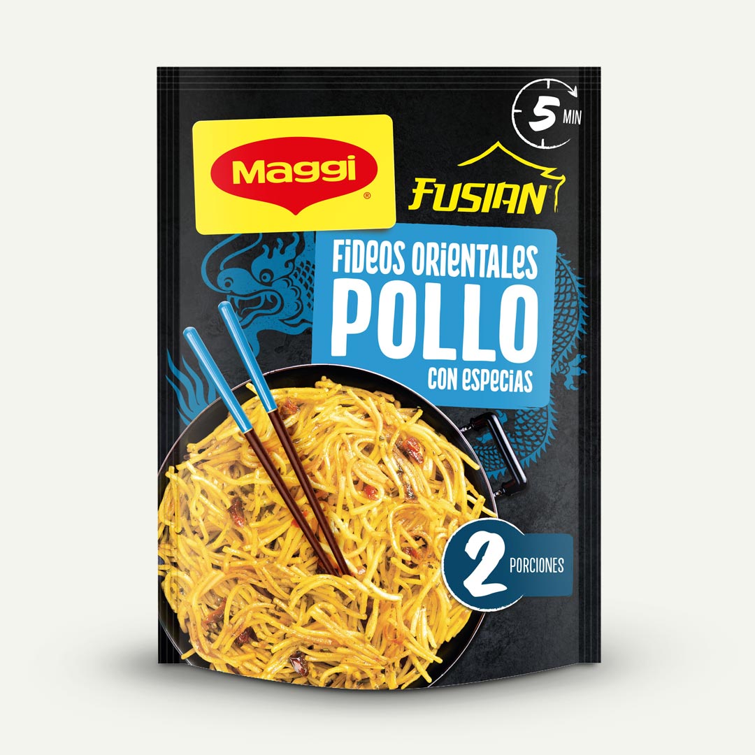 FIDEOS ORIENTAL SABOR POLLO 5´LISTO 2 RACIONES MAGGI 121G