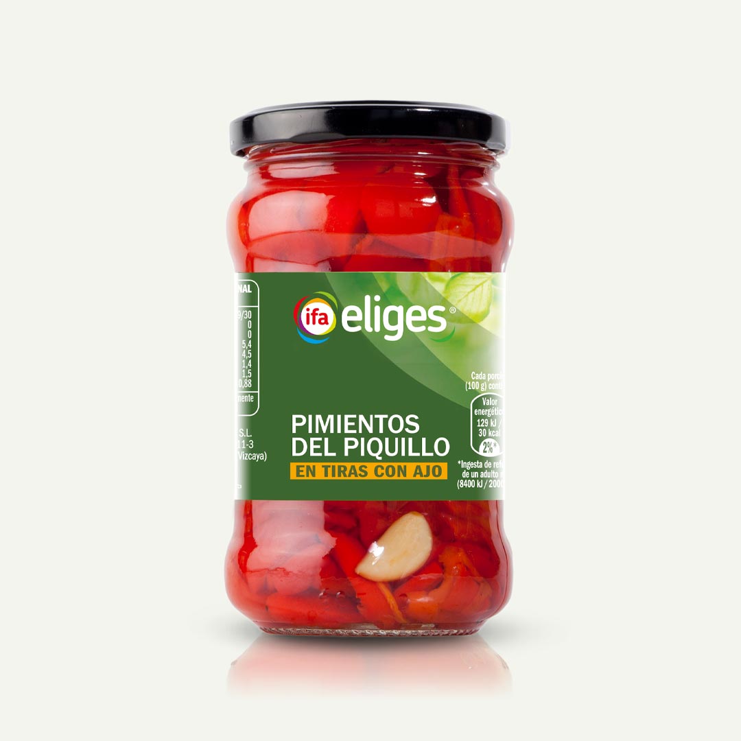 PIMIENTO PIQUILLO TIRAS AJILLO IFA-ELIGES TARRO 220G