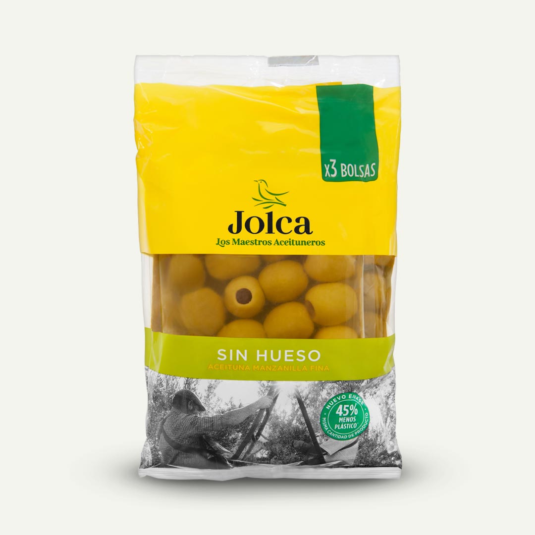 ACEITUNAS MANZANILLA VERDES SIN HUESO JOLCA 50G P-3
