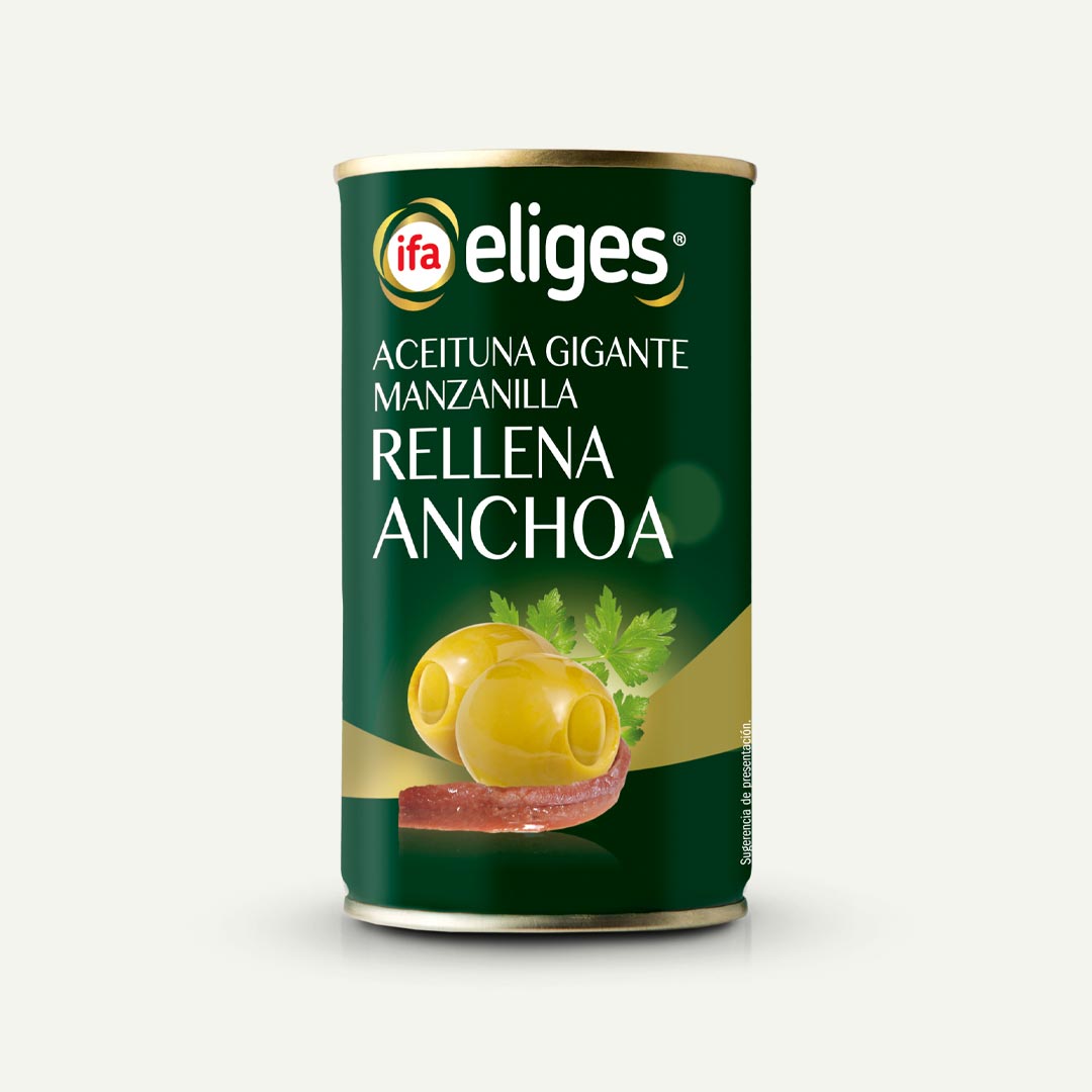 ACEITUNA GIGANTE RELLENA ANCHOA IFA-ELIGES 150G