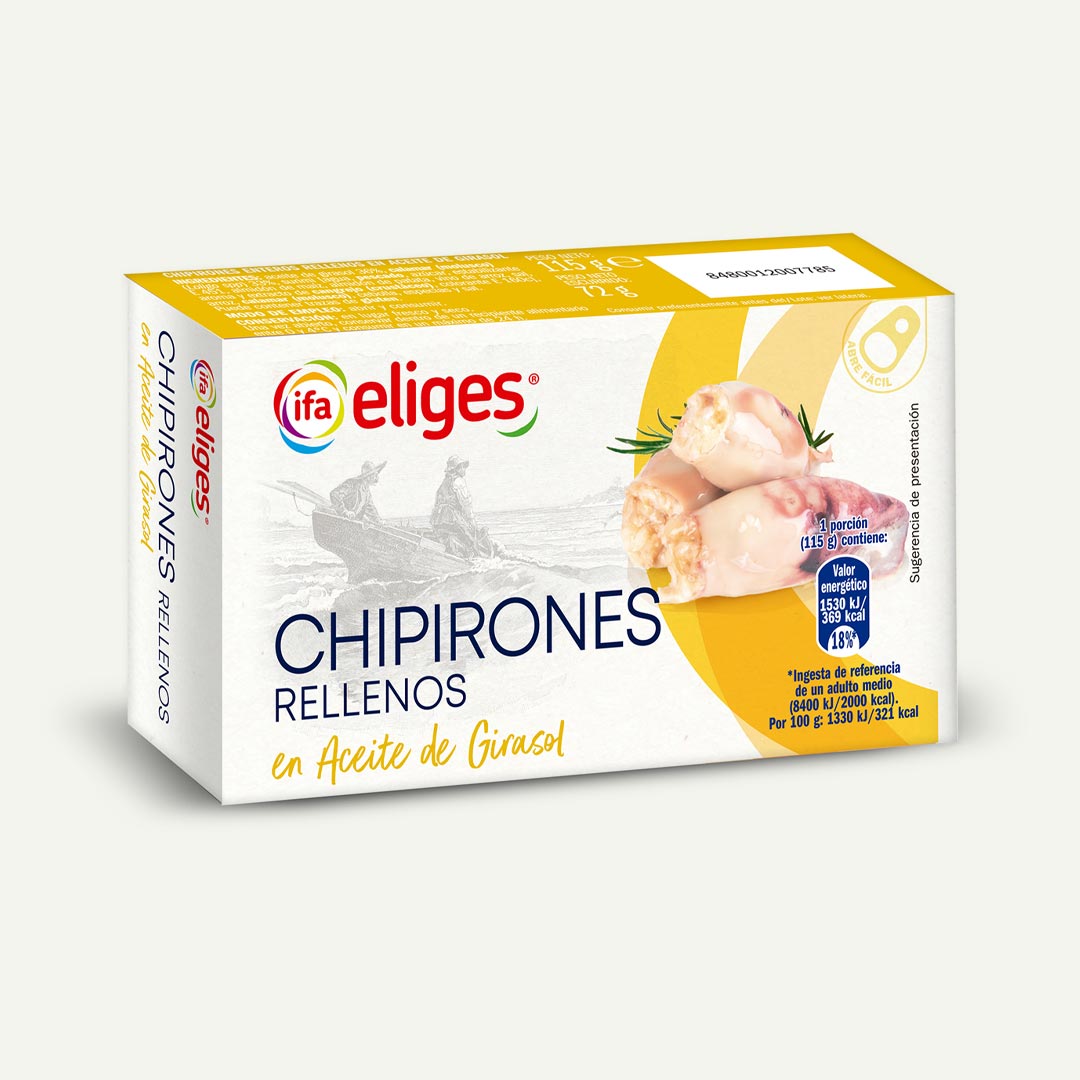 CHIPIRONES RELLENOS ACEITE GIRASOL IFA-ELIGES 72G