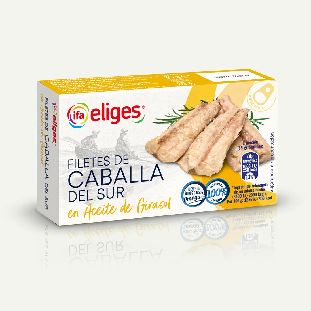 FILETES DE CABALLA DEL SUR ACEITE GIRASOL IFA-ELIGES 60G