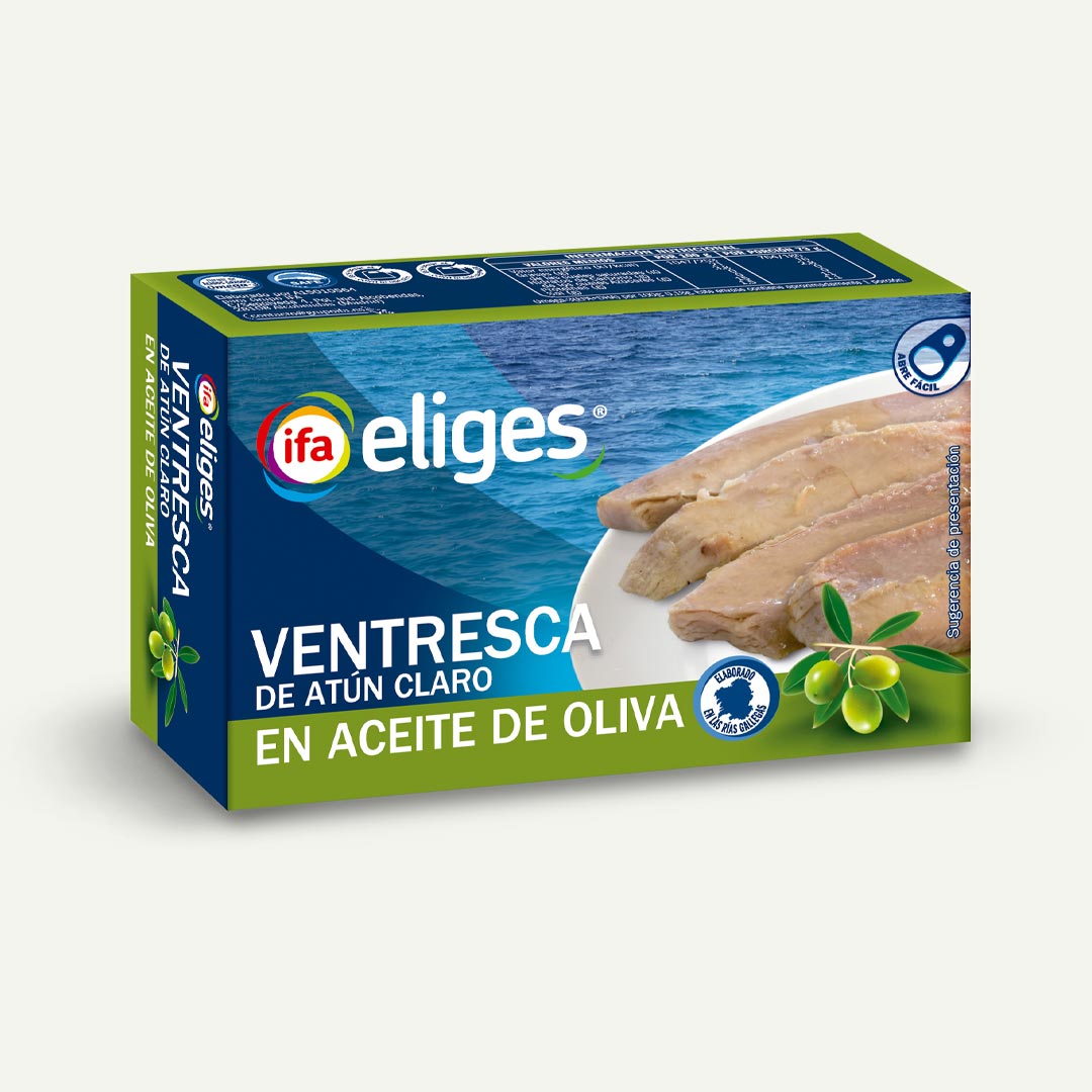 VENTRESCA DE ATÚN CLARO EN ACEITE OLIVA IFA-ELIGES 73G