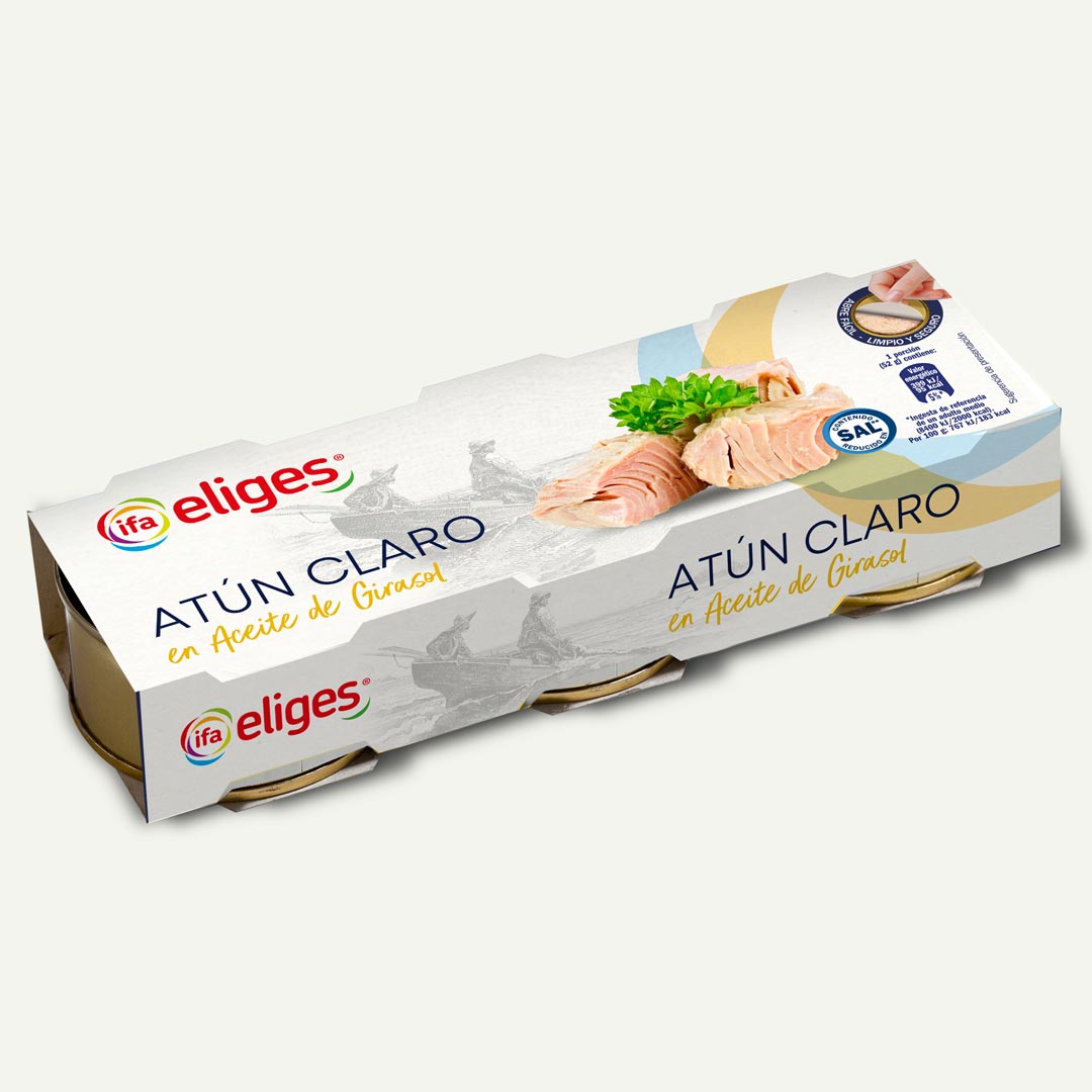 ATÚN CLARO ACEITE GIRASOL BAJO EN SAL IFA-ELIGES 52G P-3