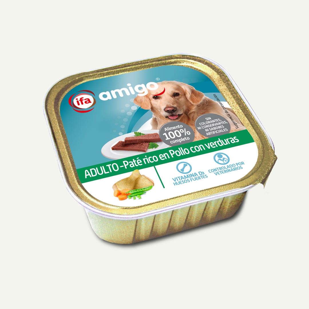 COMIDA PERRO PATE DE POLLO Y VERDURA IFA AMIGO 300G