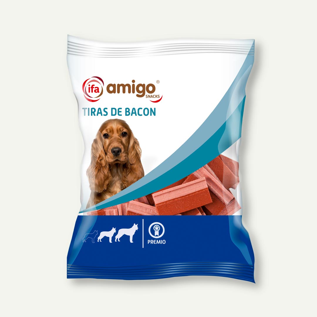 SNACKS PERRO TIRAS DE BACON IFA AMIGO 250G